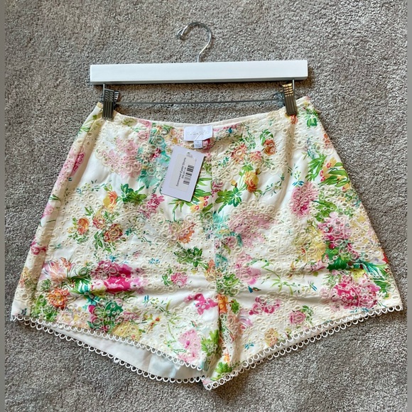 Sugarlips Pants - Sommerset Eyelet Circle Trim Shorts